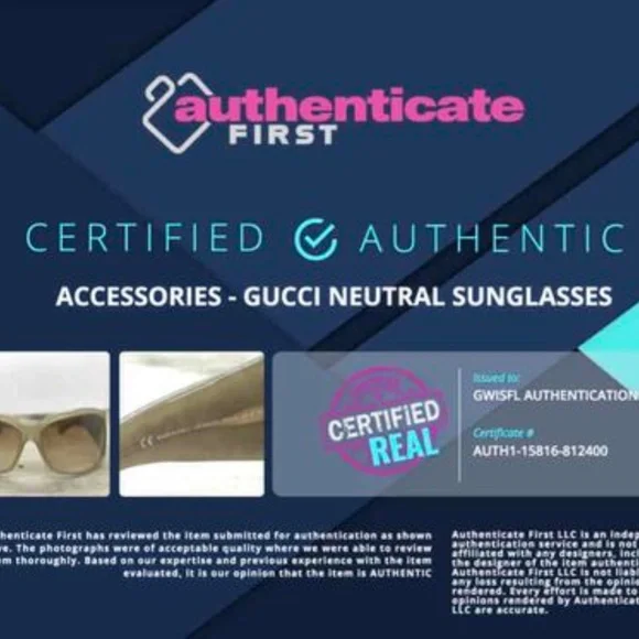 Authentic Gucci Sunglasses with COA